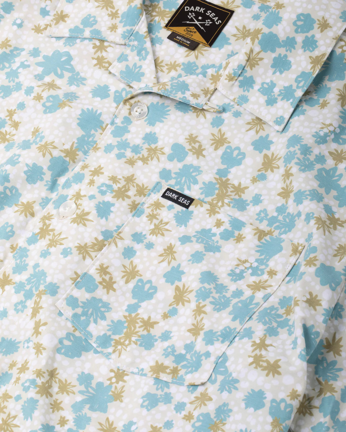 Camisa Wilhart Dark Seas - Detalle de tejido Off White/Blue