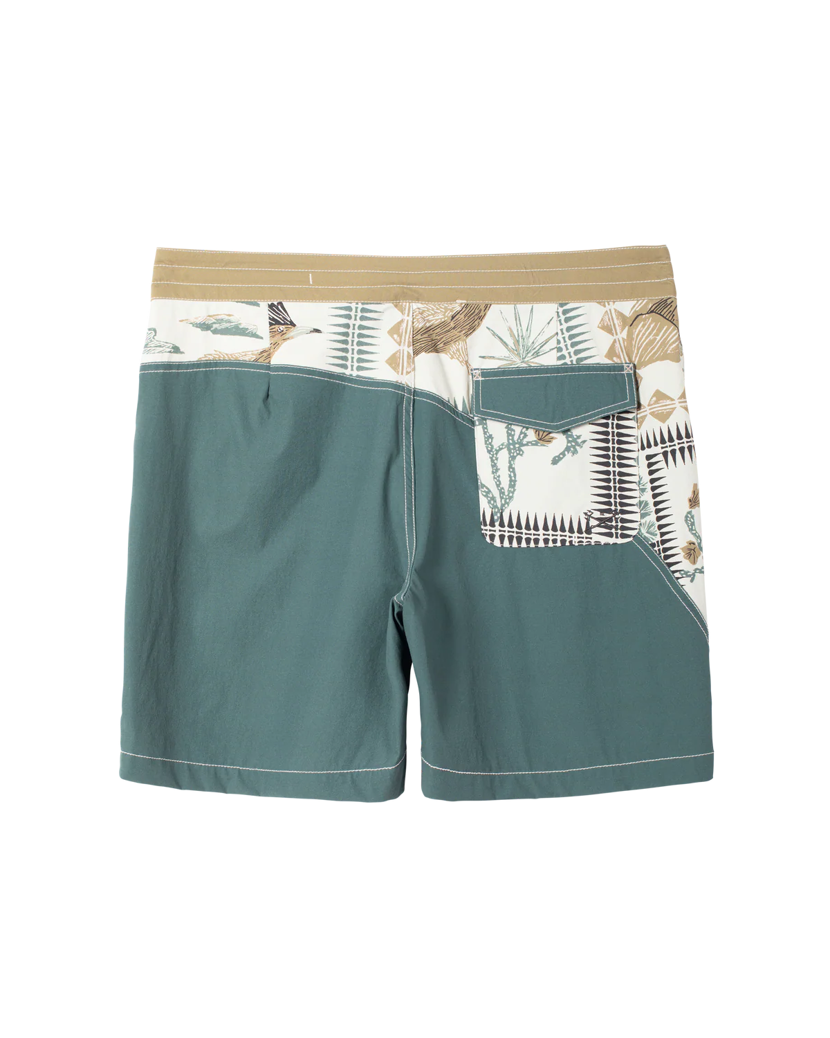 Boardshort Aliso Dark Seas - Vista trasera Green/Brown