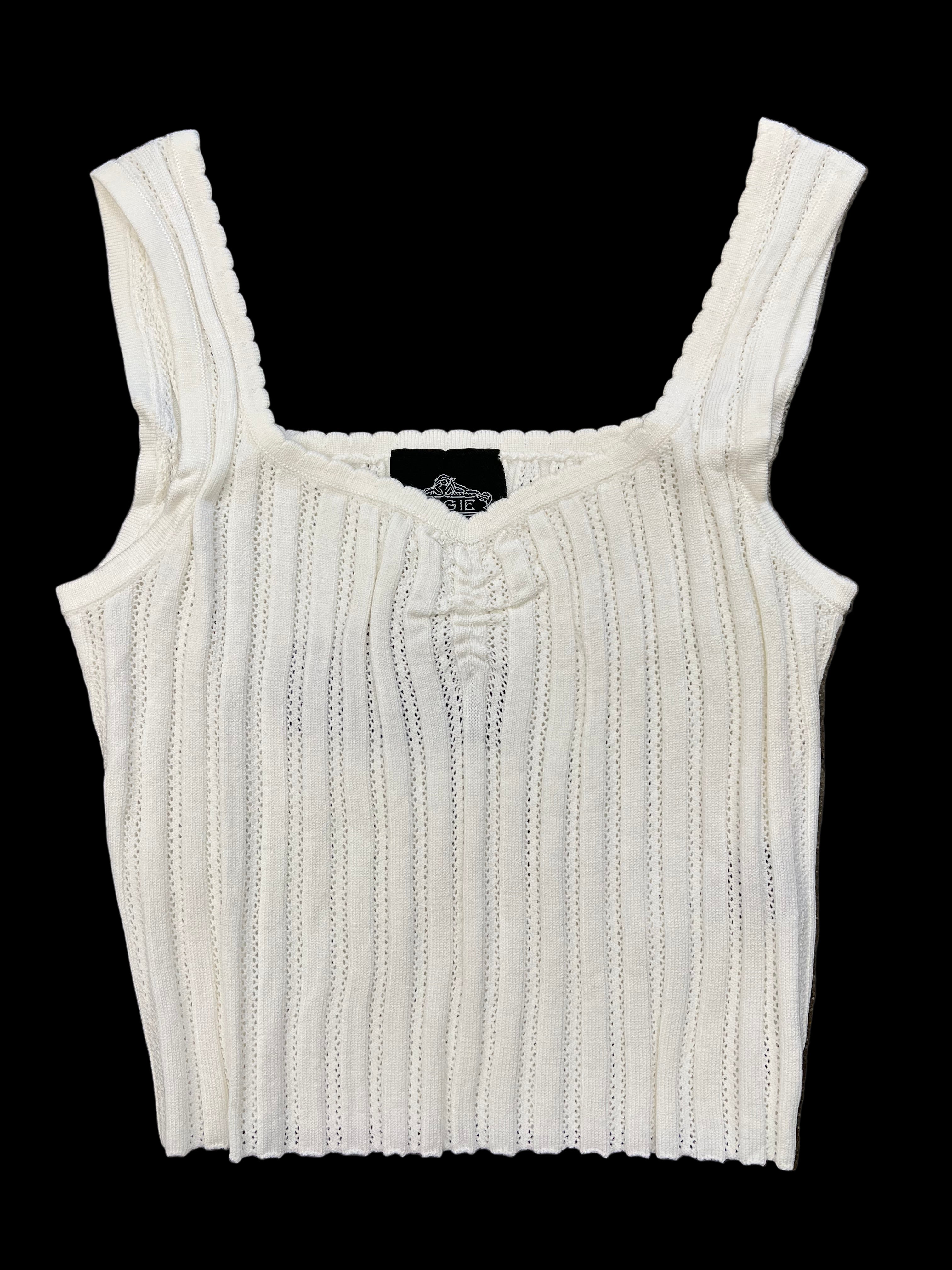 A Pointelle Stripe Tank
