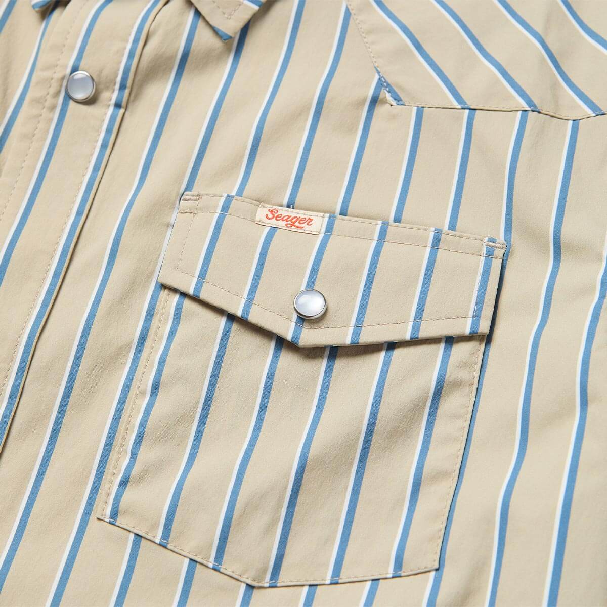 El Ranchero SS UV Shirt Tidal Foam Stripe - Seager