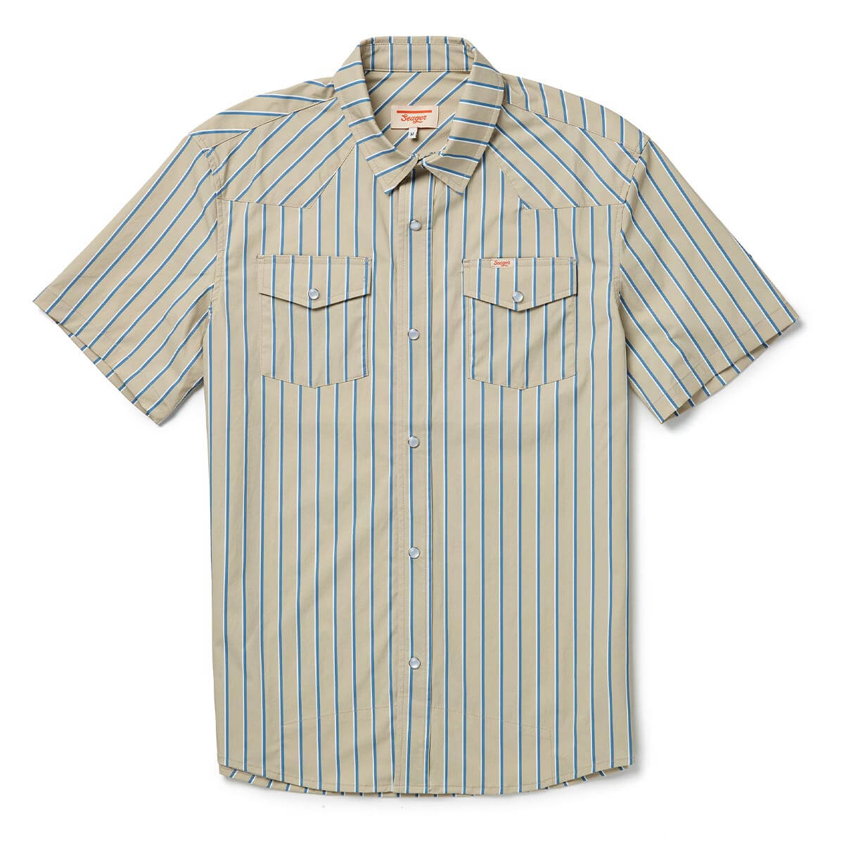 El Ranchero SS UV Shirt Tidal Foam Stripe - Seager