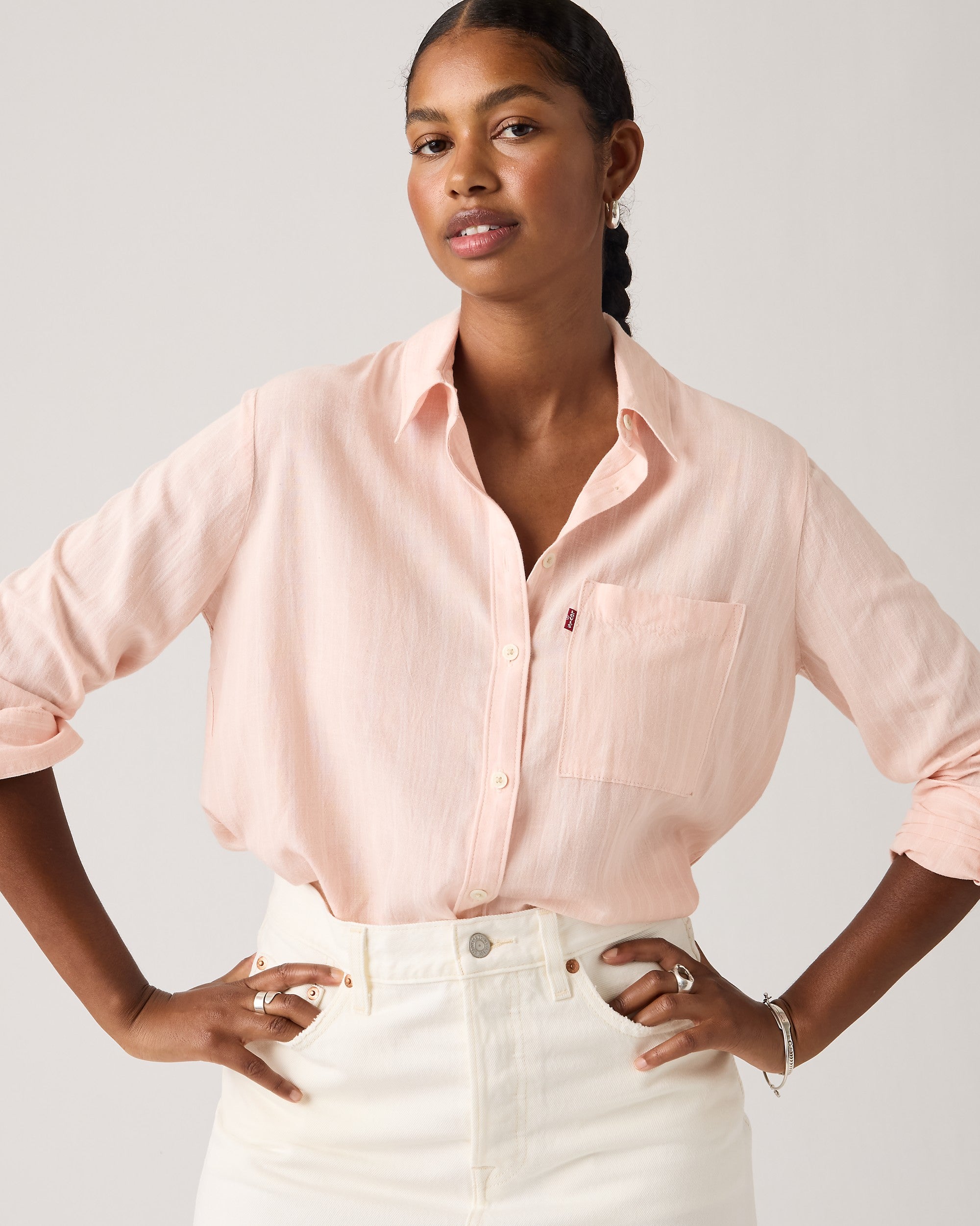 Darlene Utility Shirt Rivington Stripe Crystal Pink - Levi's - Vista frontal