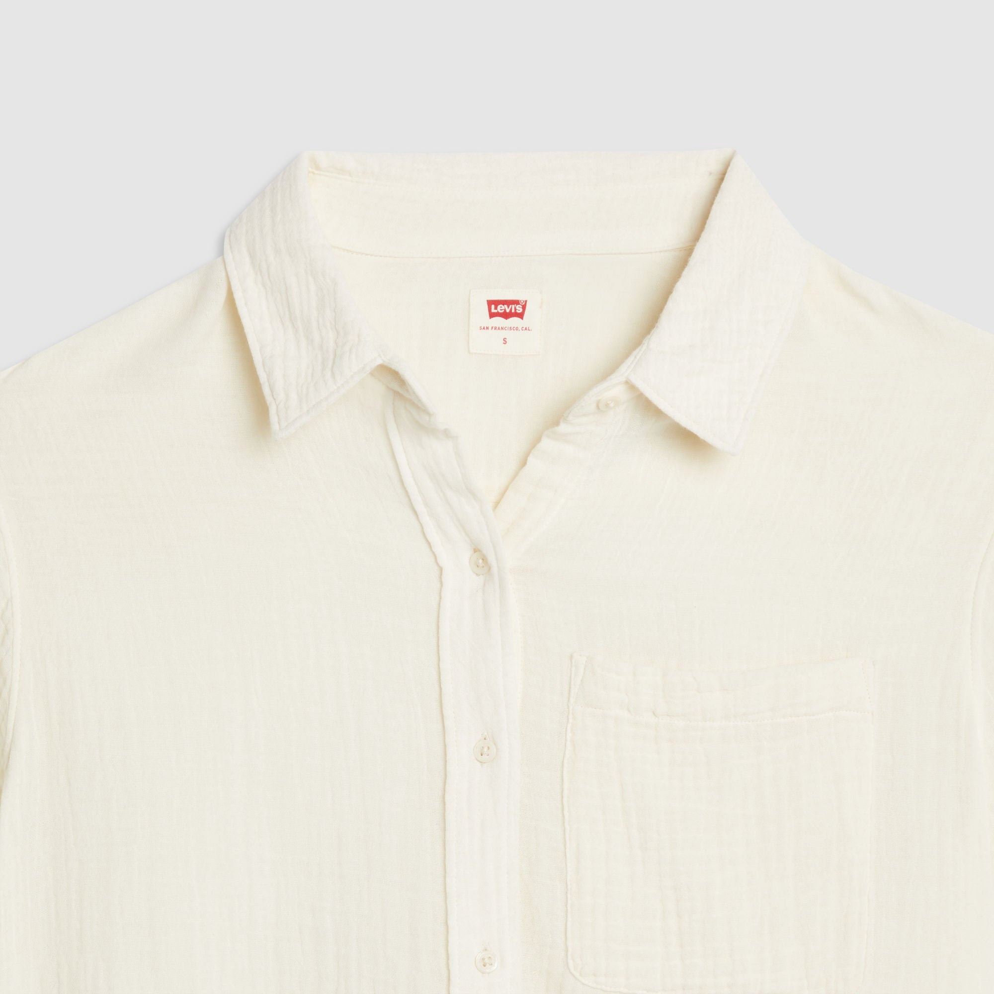 Darlene Short Sleeve Shirt Bright White Seersucker - Levi's - Detalle look