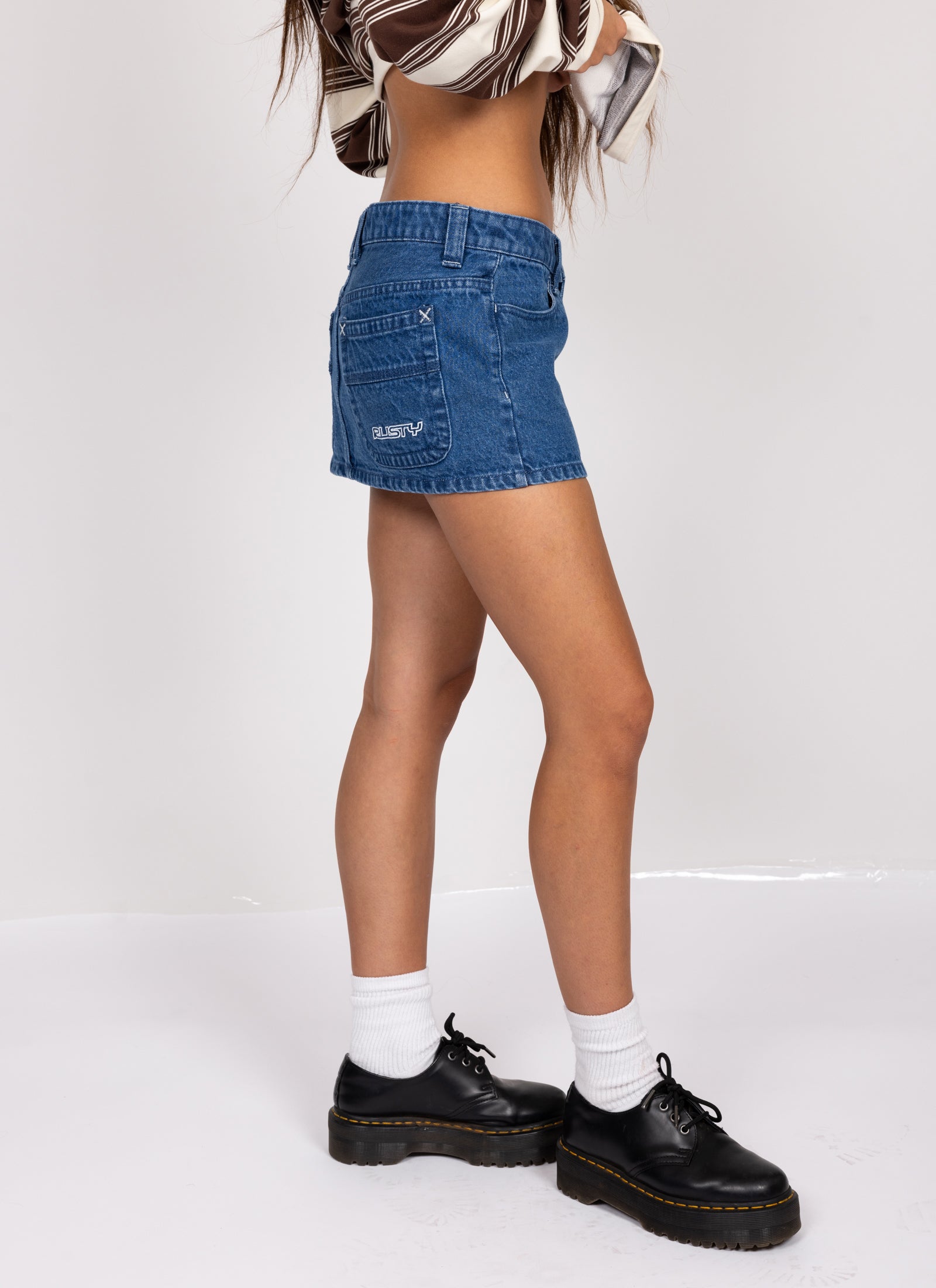 Flip Mommy Low Rise Denim Skirt