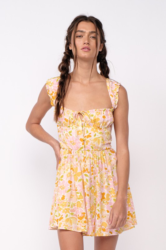 White Peach Mini Dress