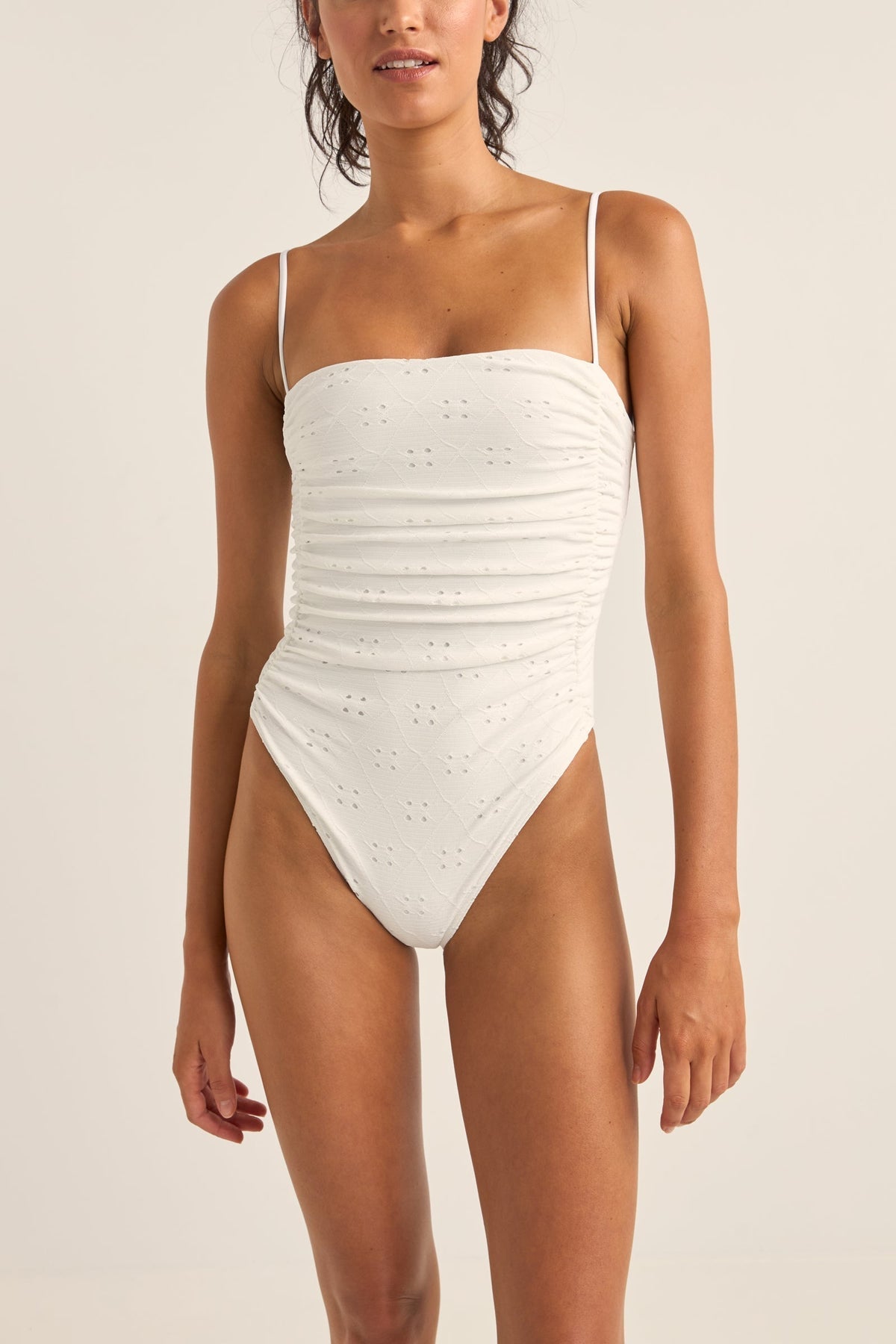 Brighton Eyelet Scrunched Side One Piece