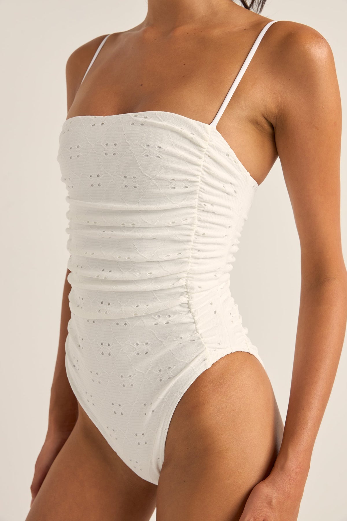 Brighton Eyelet Scrunched Side One Piece