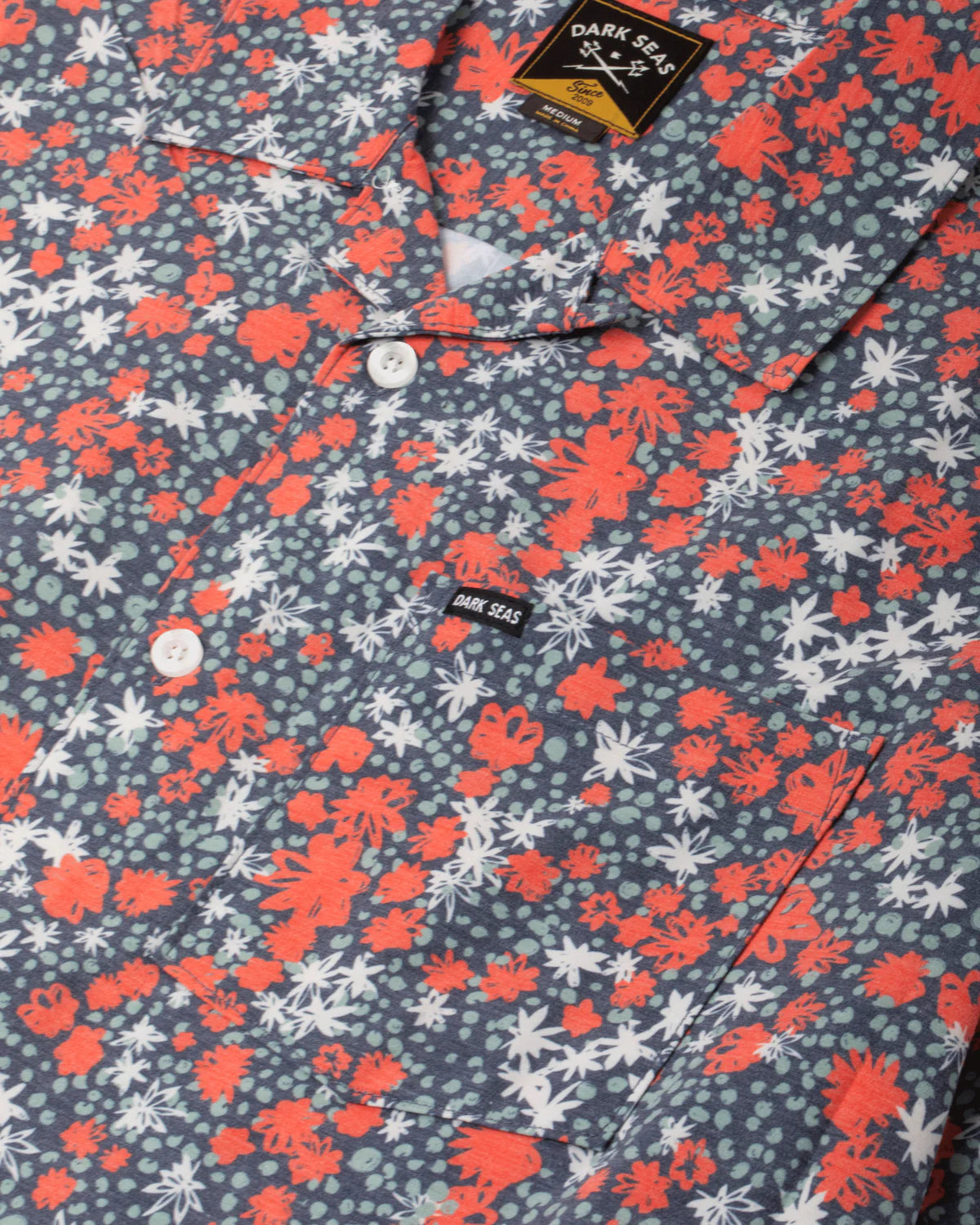 Camisa Wilhart Dark Seas - Detalle de tejido Navy/Red