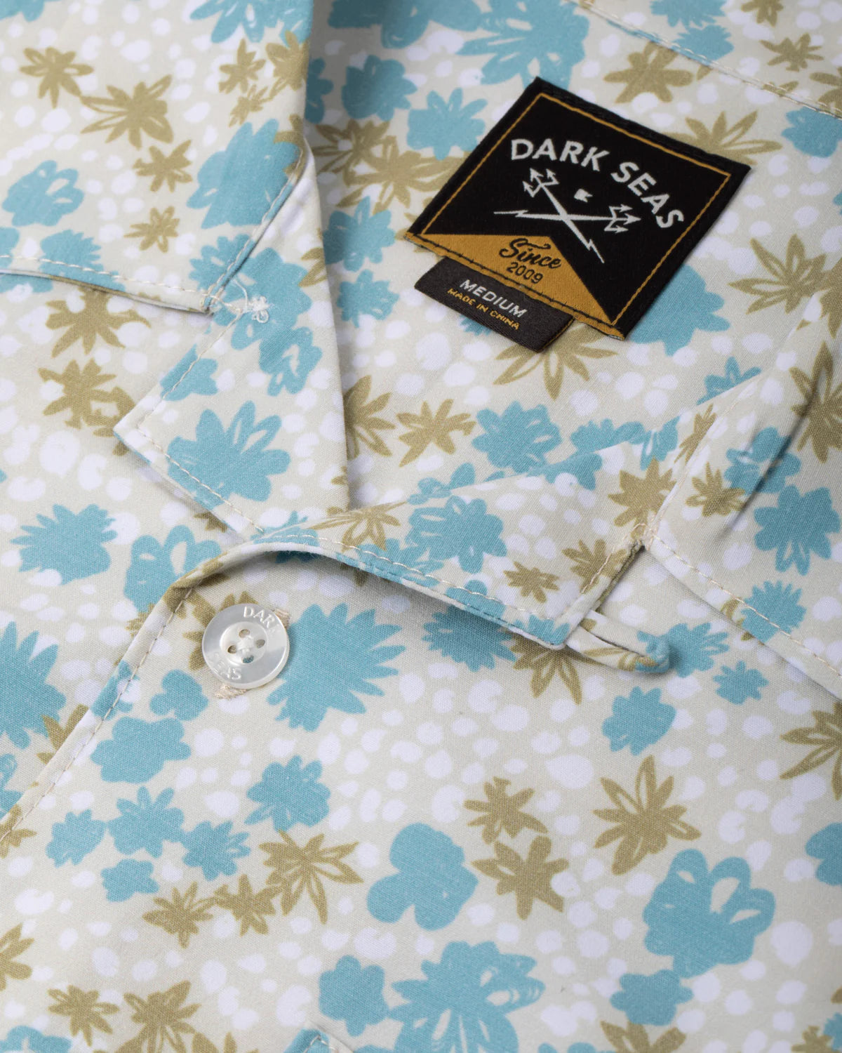 Camisa Wilhart Dark Seas - Vista lateral Off White/Blue
