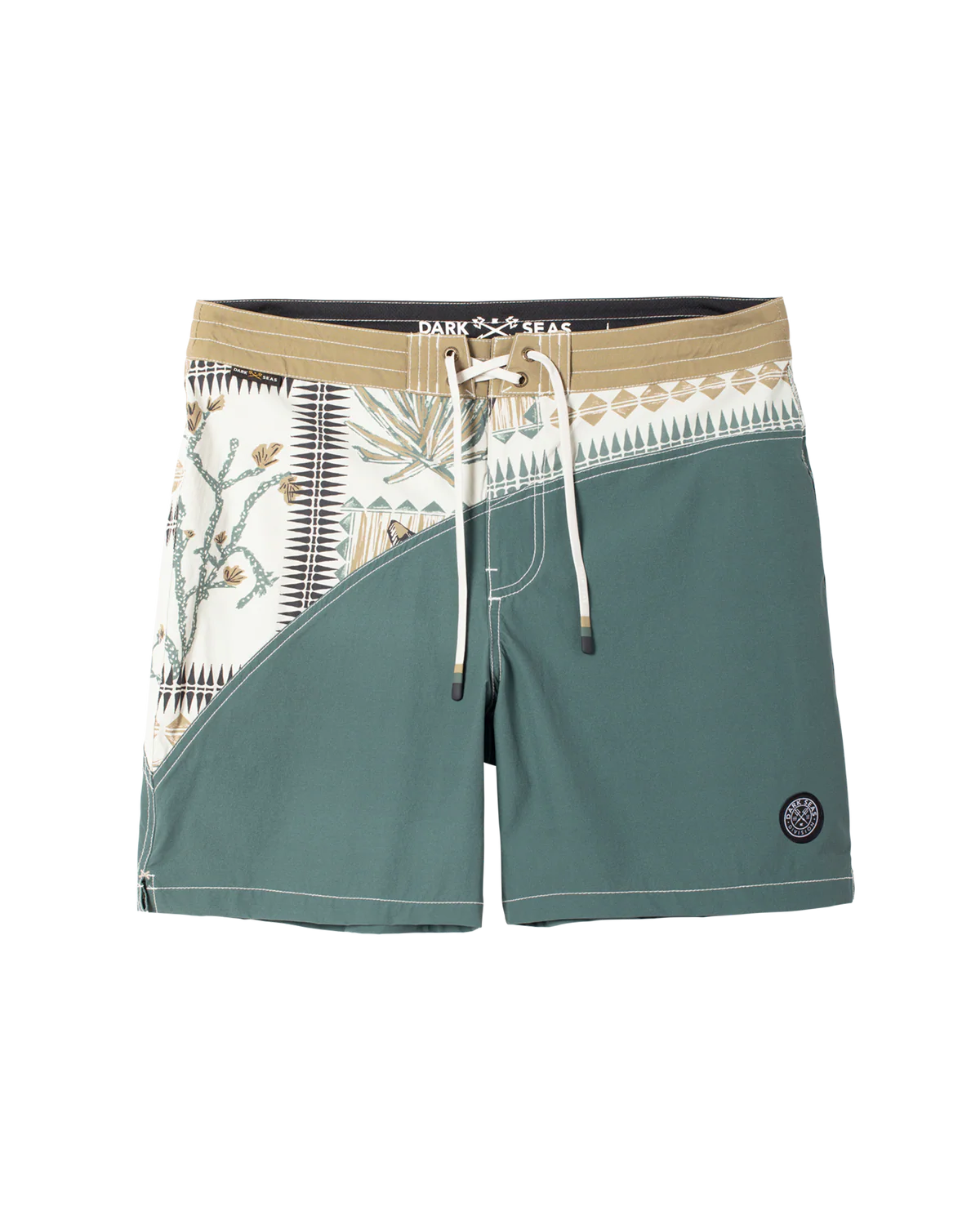 Boardshort Aliso Dark Seas - Vista frontal color Green/Brown