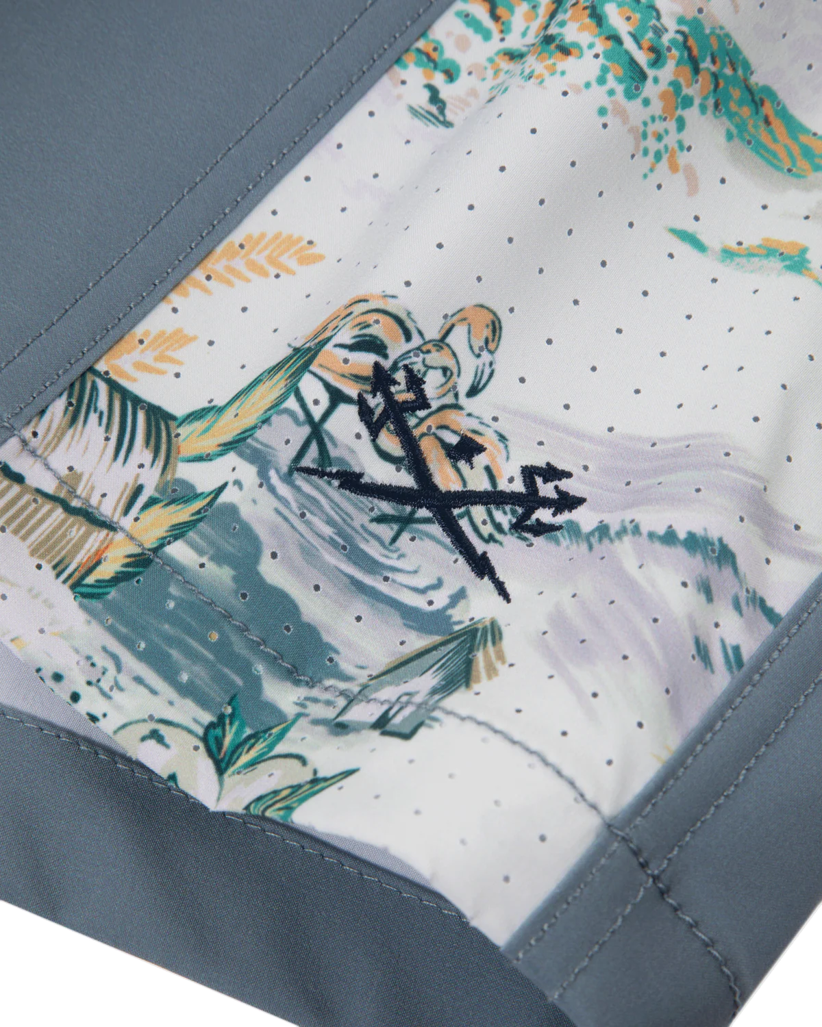 Boardshort Intercoastal Dark Seas - Detalle de estampado Flint
