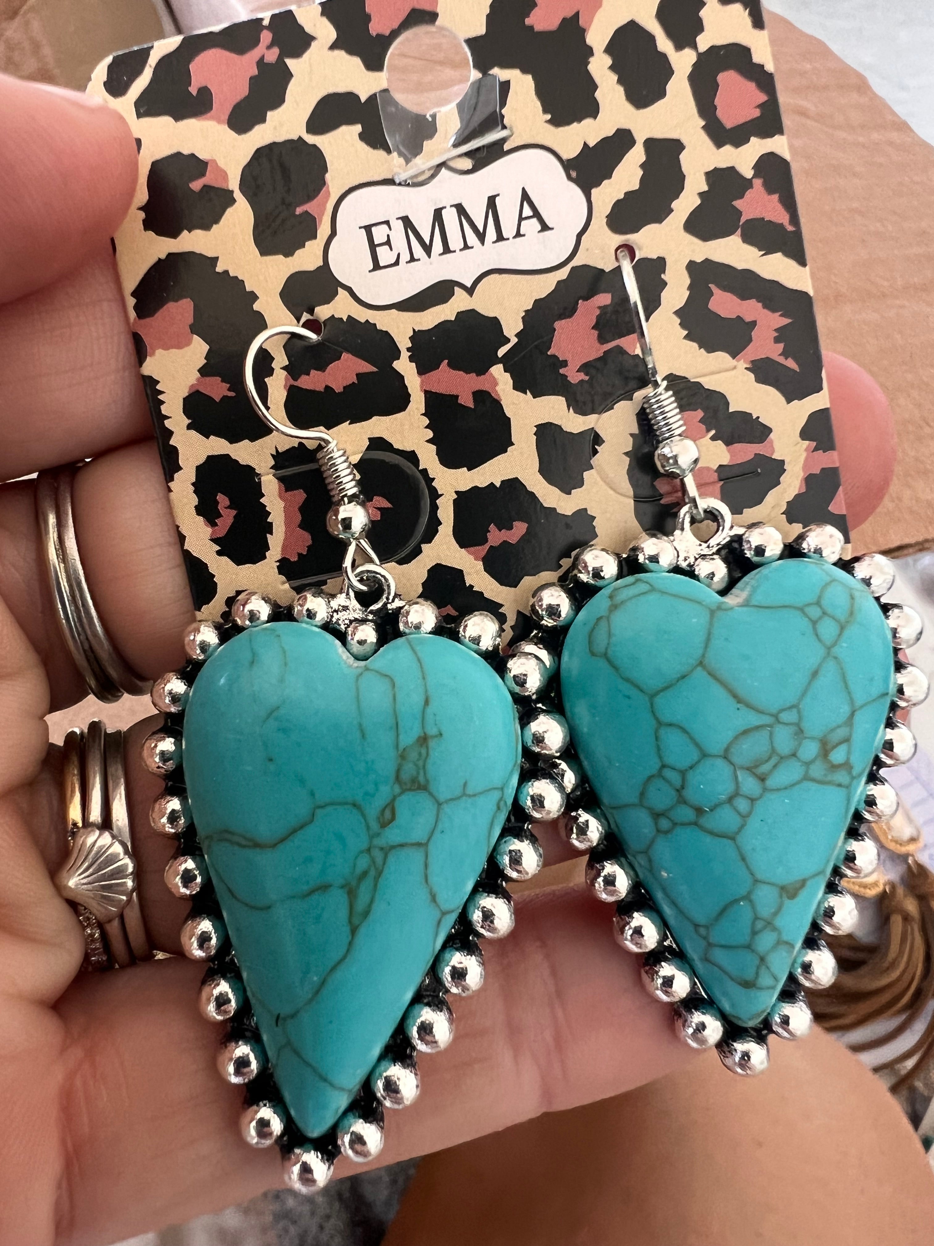 Blue Heart Earrings