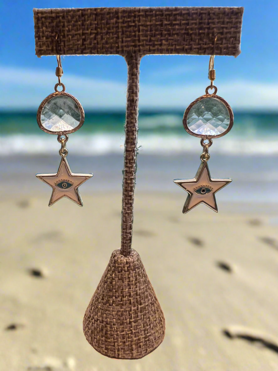 Crystal Star Eye Earrings