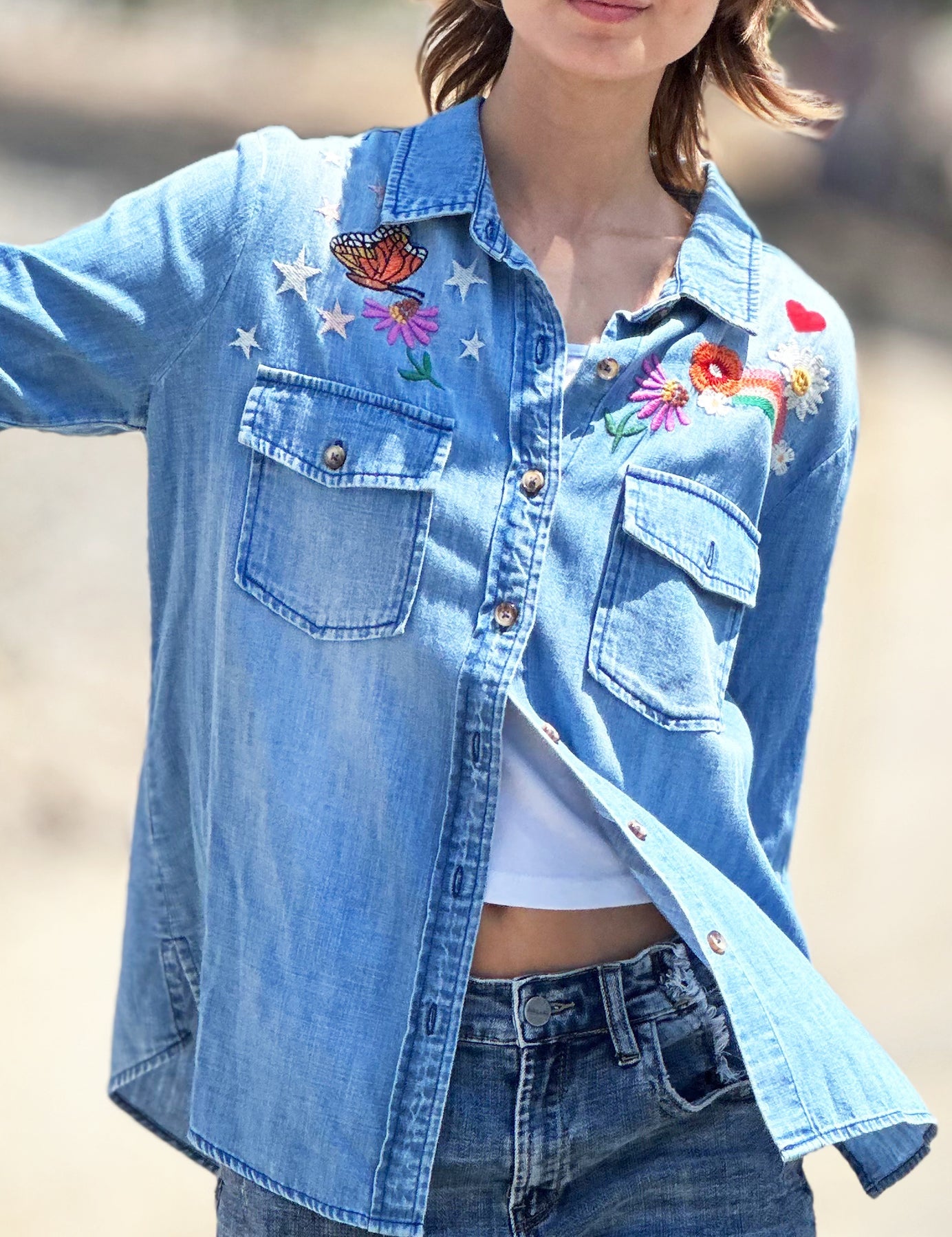 Happy Place Denim Shirt