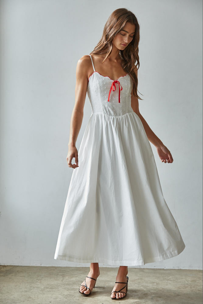 Cerise Floral Eyelet Maxi