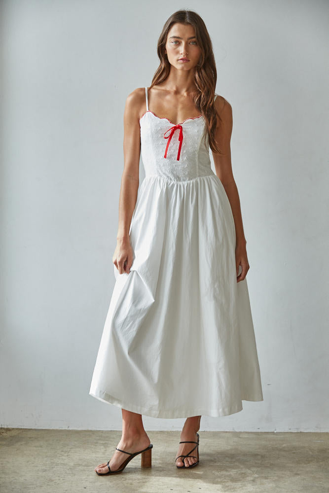 Cerise Floral Eyelet Maxi