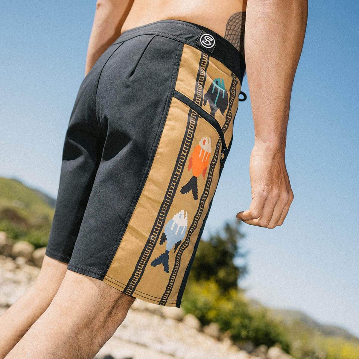 Capo Panel Boardshort Upstream Black - Seager