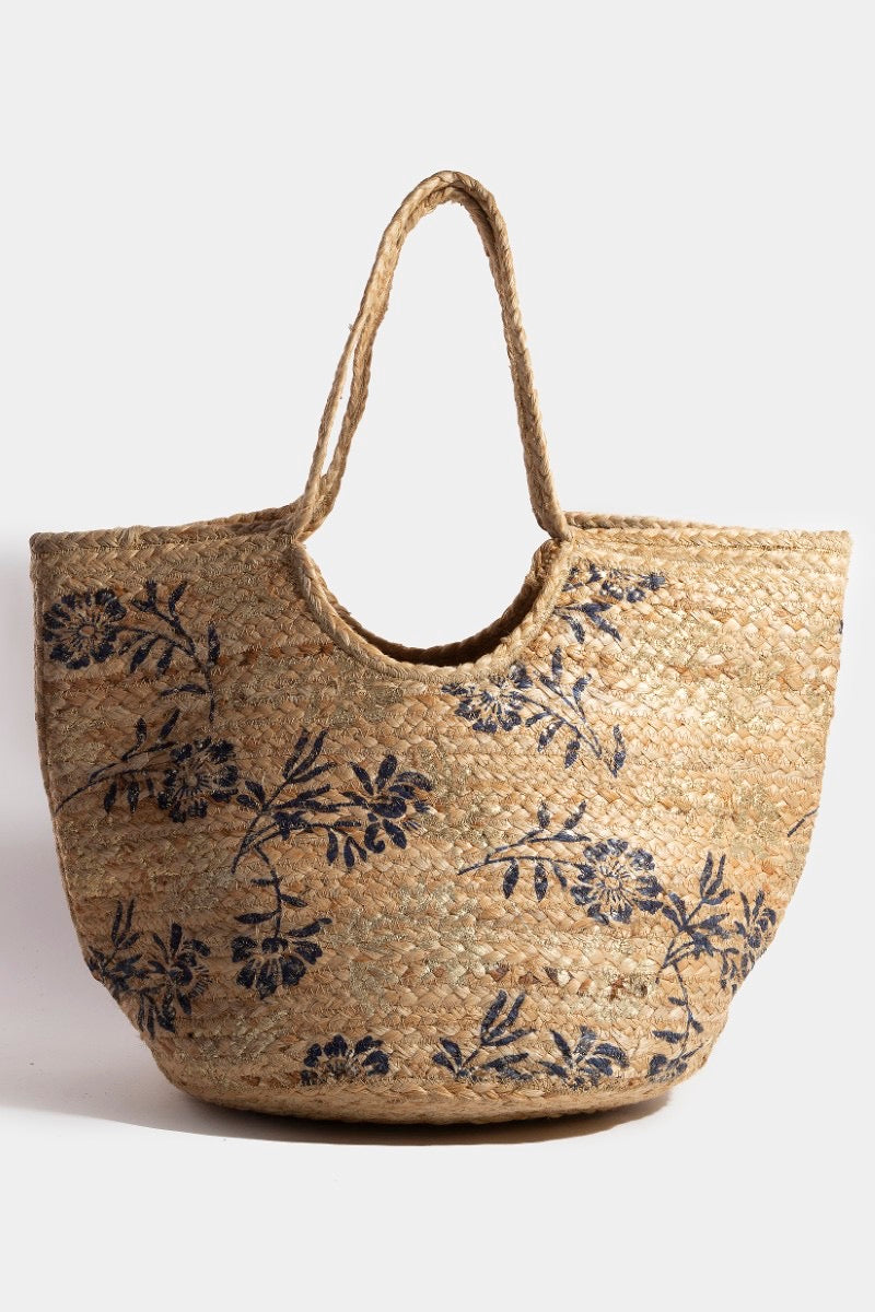 Floral Rose Jute Bag