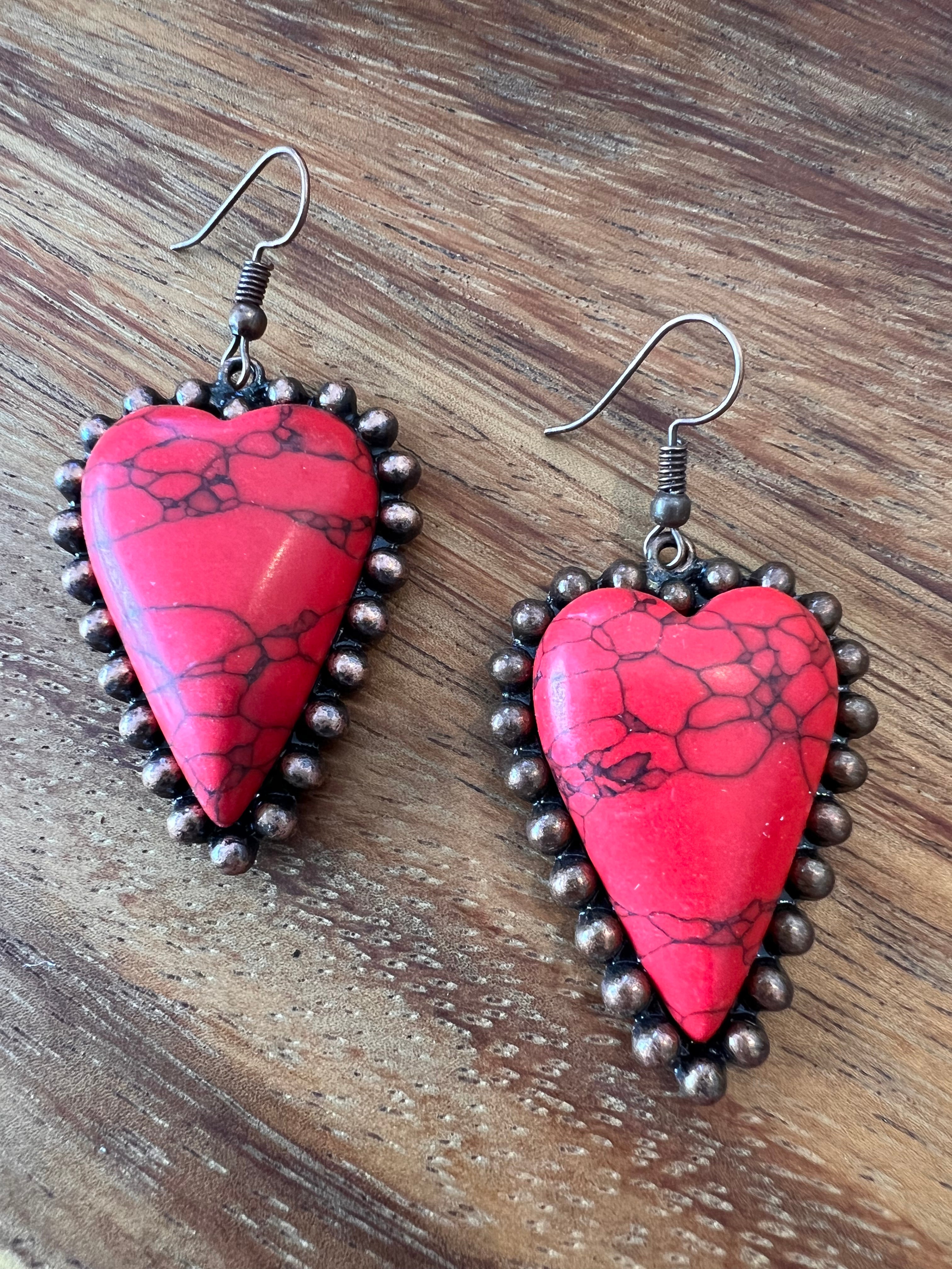 Red Corazon Earrings