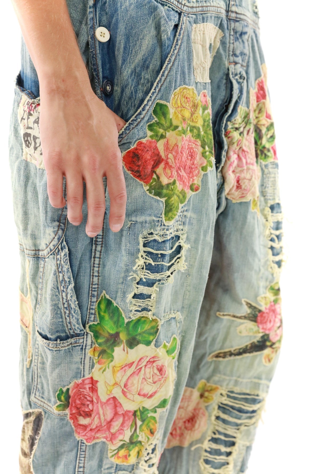 Floral Applique Overalls