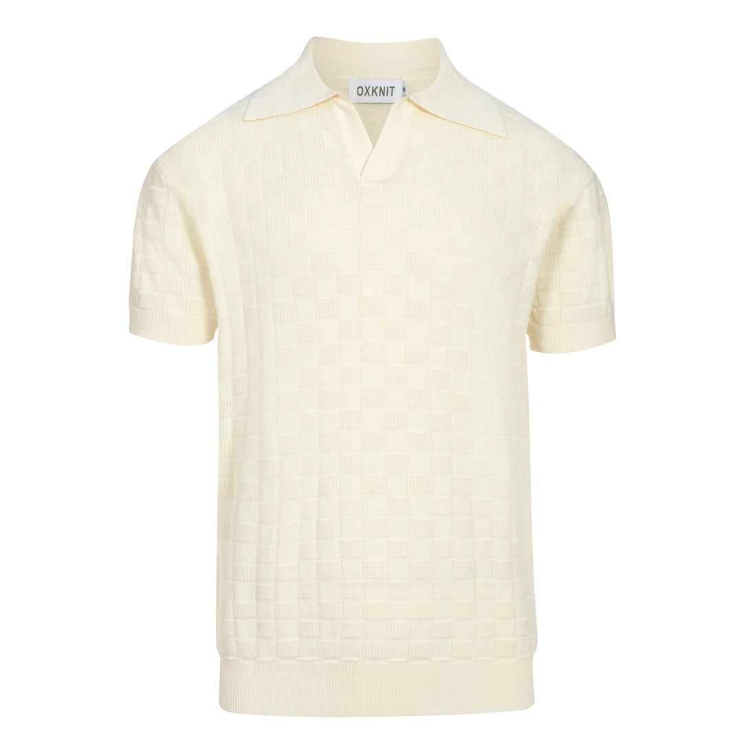 Retro Texture V-Neck Polo