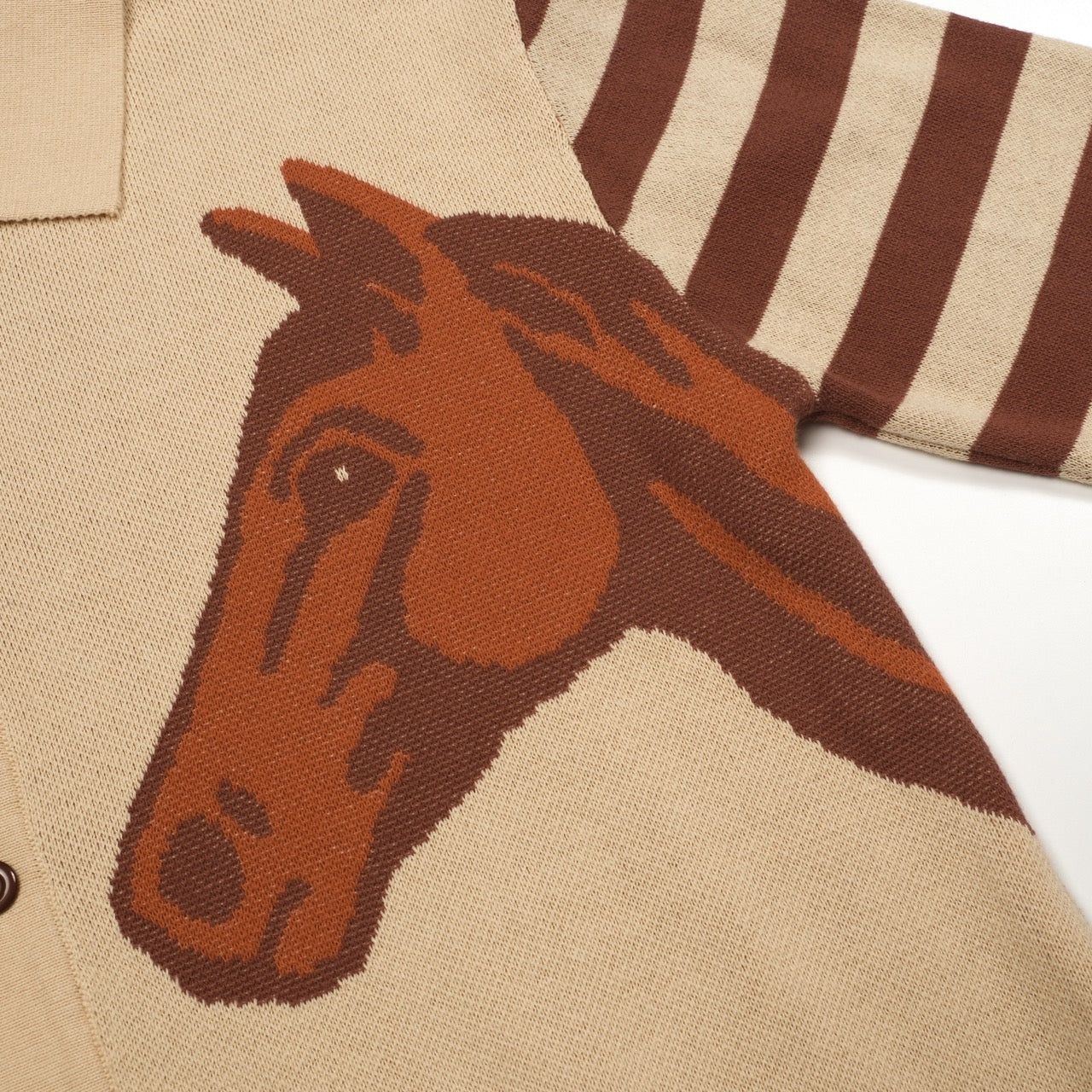 Khaki Animal Jacquard Cardigan