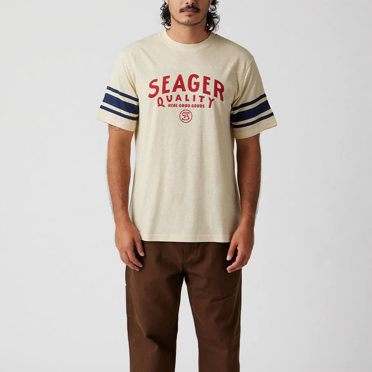 Riggins Crew Tee Cream - Seager
