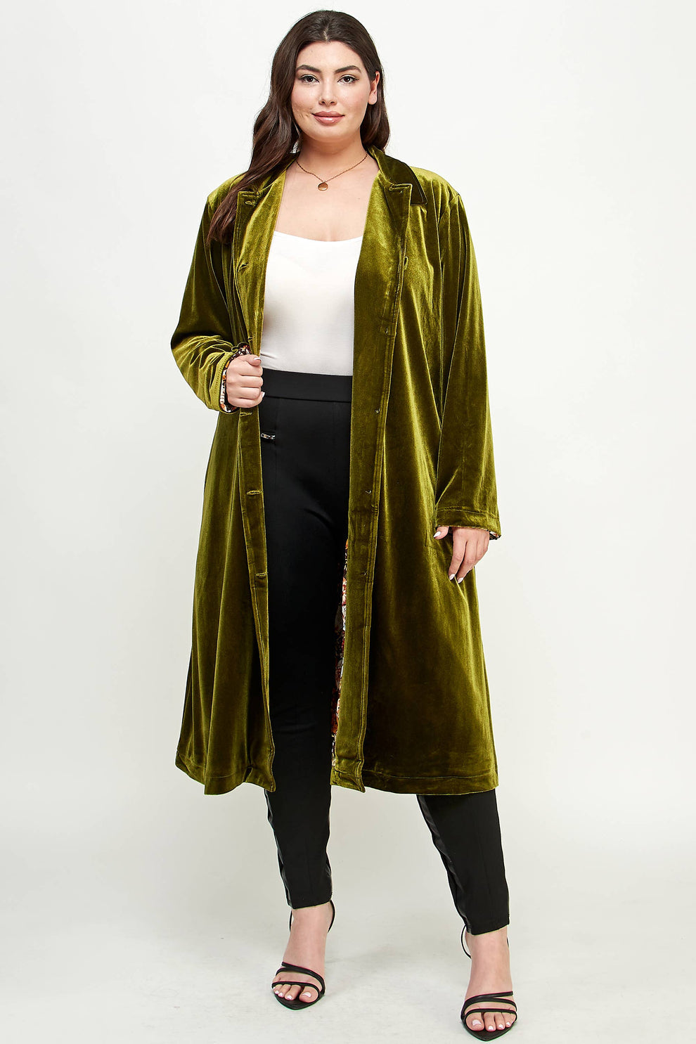 Long Sleeve Velvet Duster