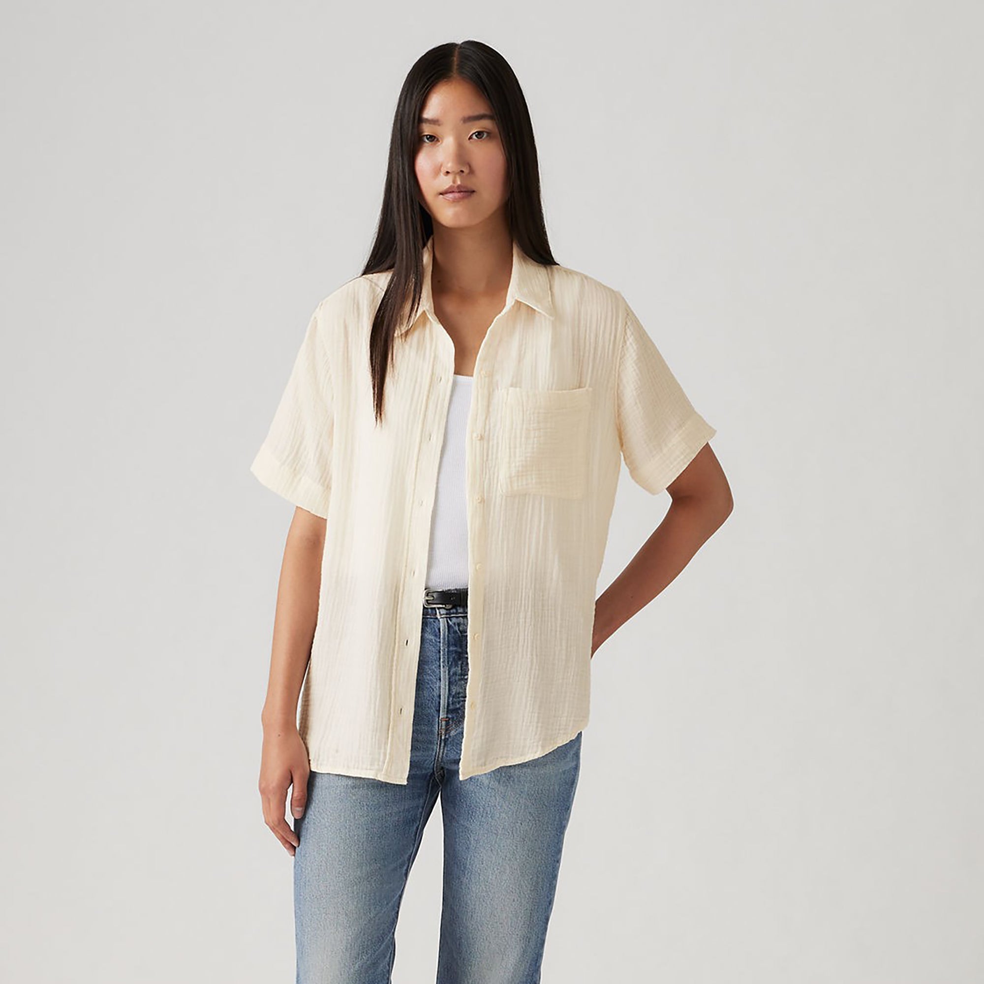 Darlene Short Sleeve Shirt Bright White Seersucker - Levi's - Vista lateral