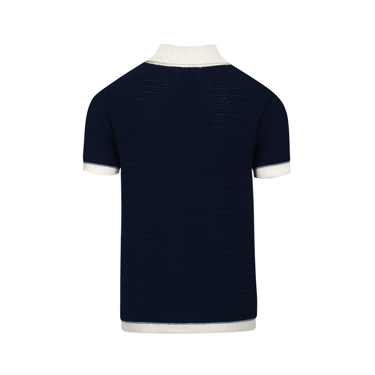 60s Navy Open Collar Polo