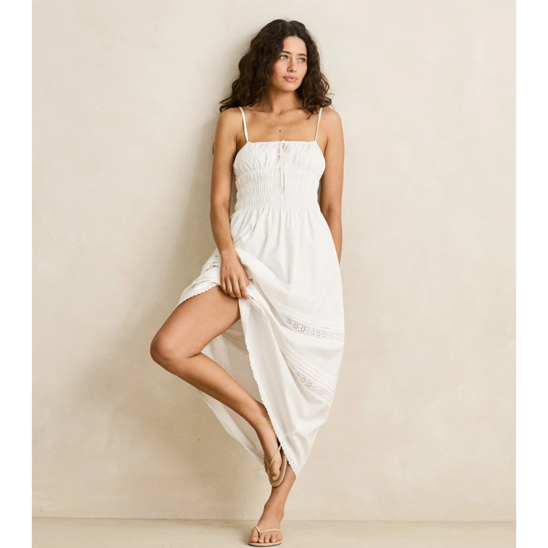 Broderie Lace Midi Dress