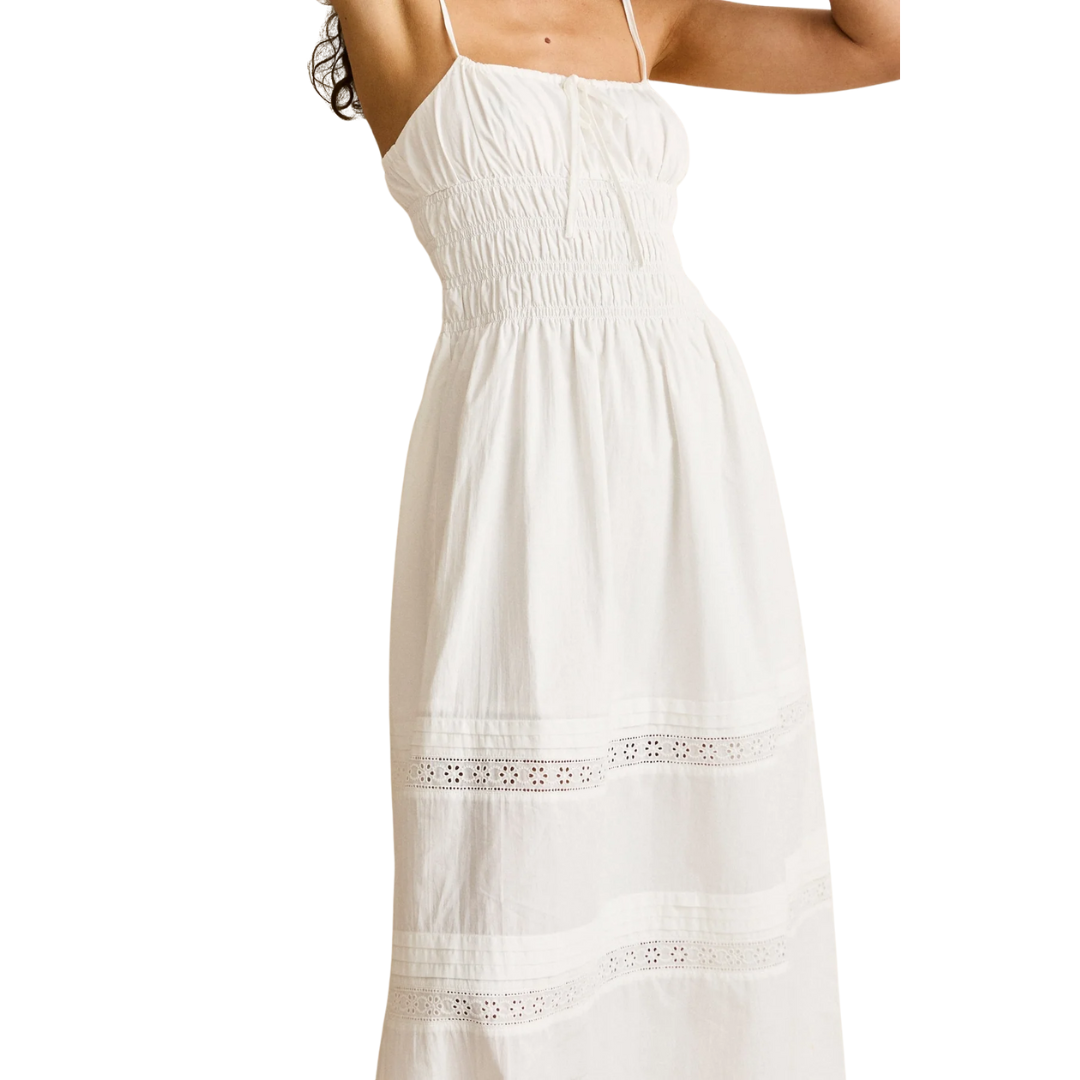 Broderie Lace Midi Dress